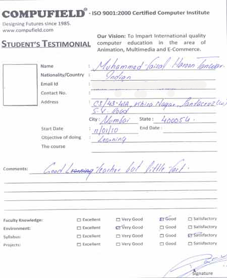 Compufield computer institute courses, in office automation student review