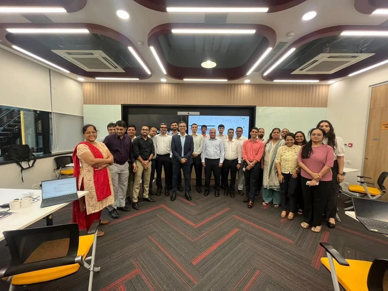 Team photo after a corporate AI workshop